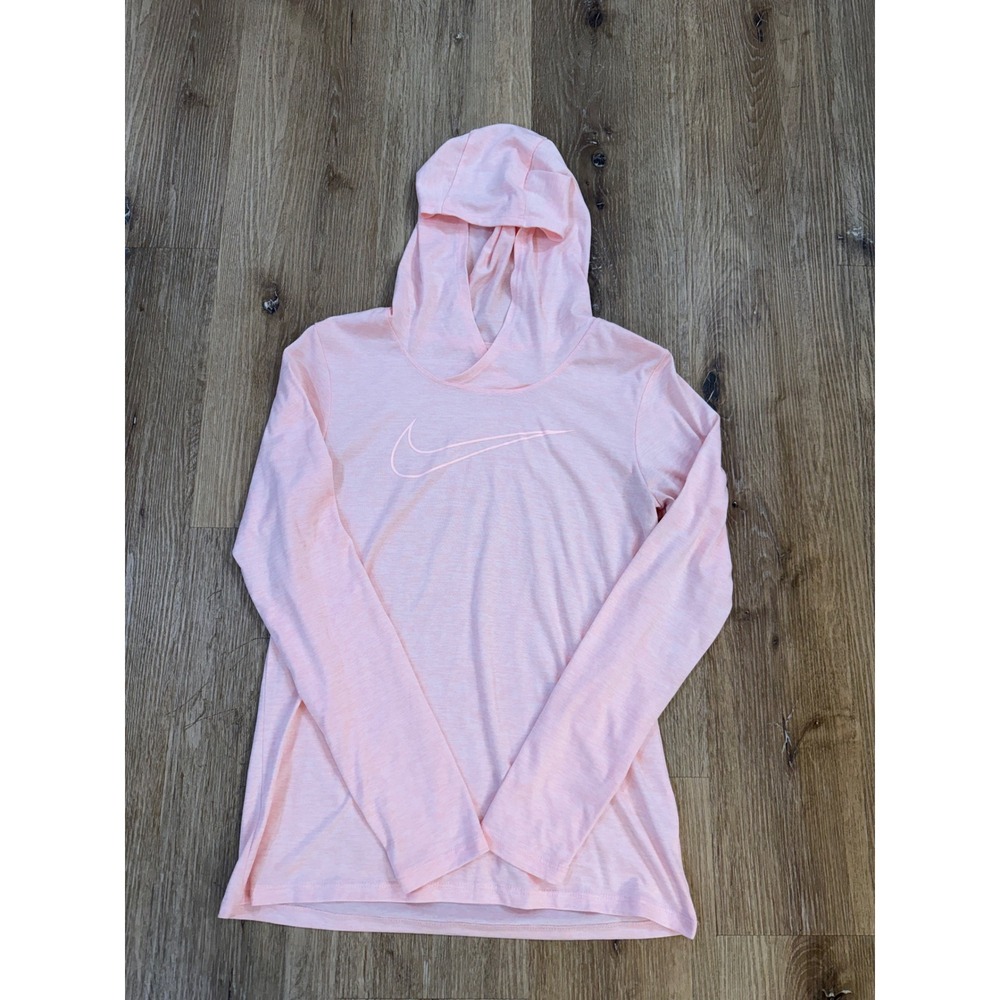 Nike Hoodie Women S Pink Dri-FIT Long Sleeve Athletic Swoosh 930391-646